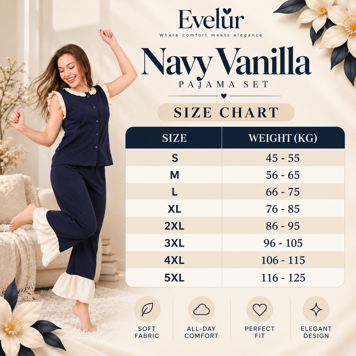 Navy Vanilla Pajama Set